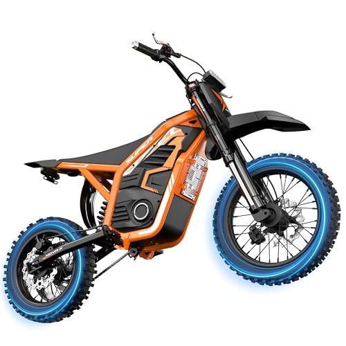 LIGOOD NOVA X Electric Dirt Motorcycle 46 MPH 4000W Motor 40 Climbing with 2849 Certified 48V 22.8Ah Removable Battery Full Suspension Hydraulic Brakes Mountain Off-Road for Teens Adults Orange