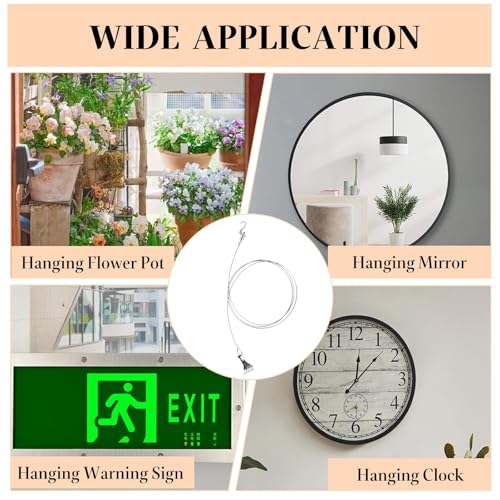Image of STARVAST 10 Pack Sturdy Picture Rail Hanging System, Stainless Steel Adjustable Picture Hanging Hardware Kit for Wall Pictures, Art Gallery Display, 44 lb Max Load, 78 in Length Cable with Loop