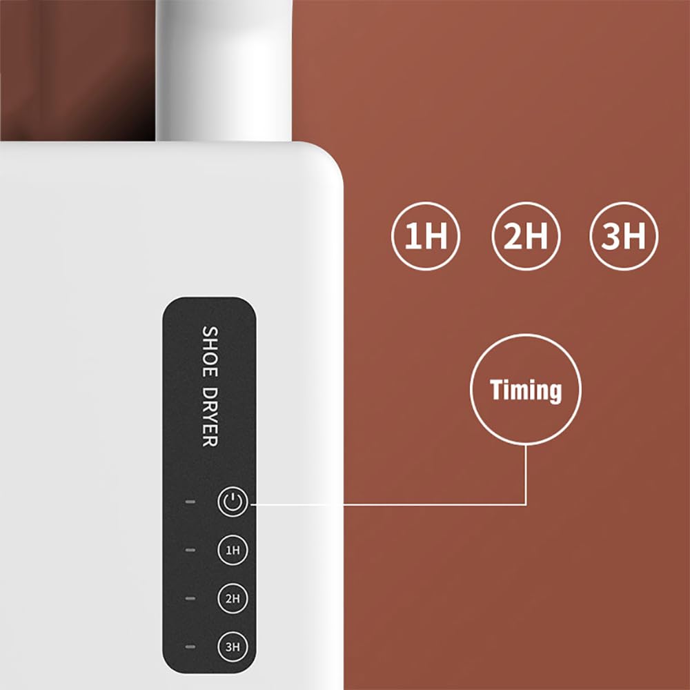 Chauffe-bottes mural électrique avec panneau intelligent, 3 modes de minuterie, dissipation de la chaleur à 360°, silencieux 41 dB, pour chapeaux, chaussettes
