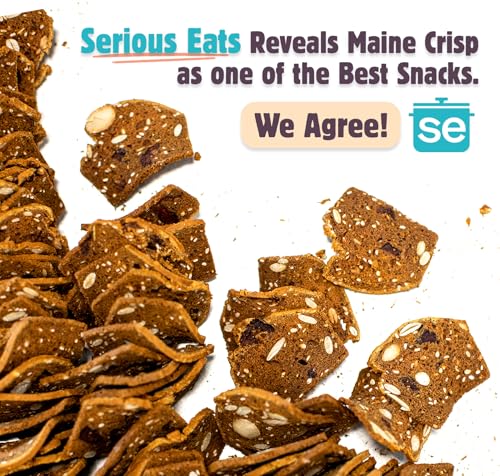 Maine Crisp Variety 5 Pack, Gluten Free Crackers – Snack Crackers, Grain Free, Non-GMO - Cranberry Almond, Cinnamon Maple, Savory Fig & Thyme, Wild Blueberry Walnut, Olive & Za'atar, For Cheese Boards, Salad Toppings & Jams - Thumbnail 4