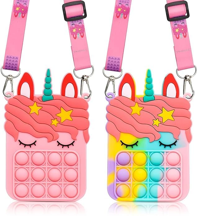MINDFIT Combo of 2 Pop It Fidget Unicorn Sling Bag for Girls Stress Relief Crossbody Sling Bags Best Return Gift Multicolor Zipper Pop Sling Bag Shoulder/Travel Bag for Girls (2pc Random Color) (B0CSWCW13W) Amazon Price History, Amazon Price Tracker