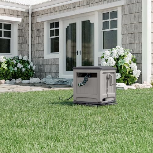 Suncast Swivel Smart Trak Hose Hideaway, 225 Foot x 5/8 Inch Garden Hose Reel with Smart Trak Guide & Swivel Base, Dove Gray/Cyberspace - image 4