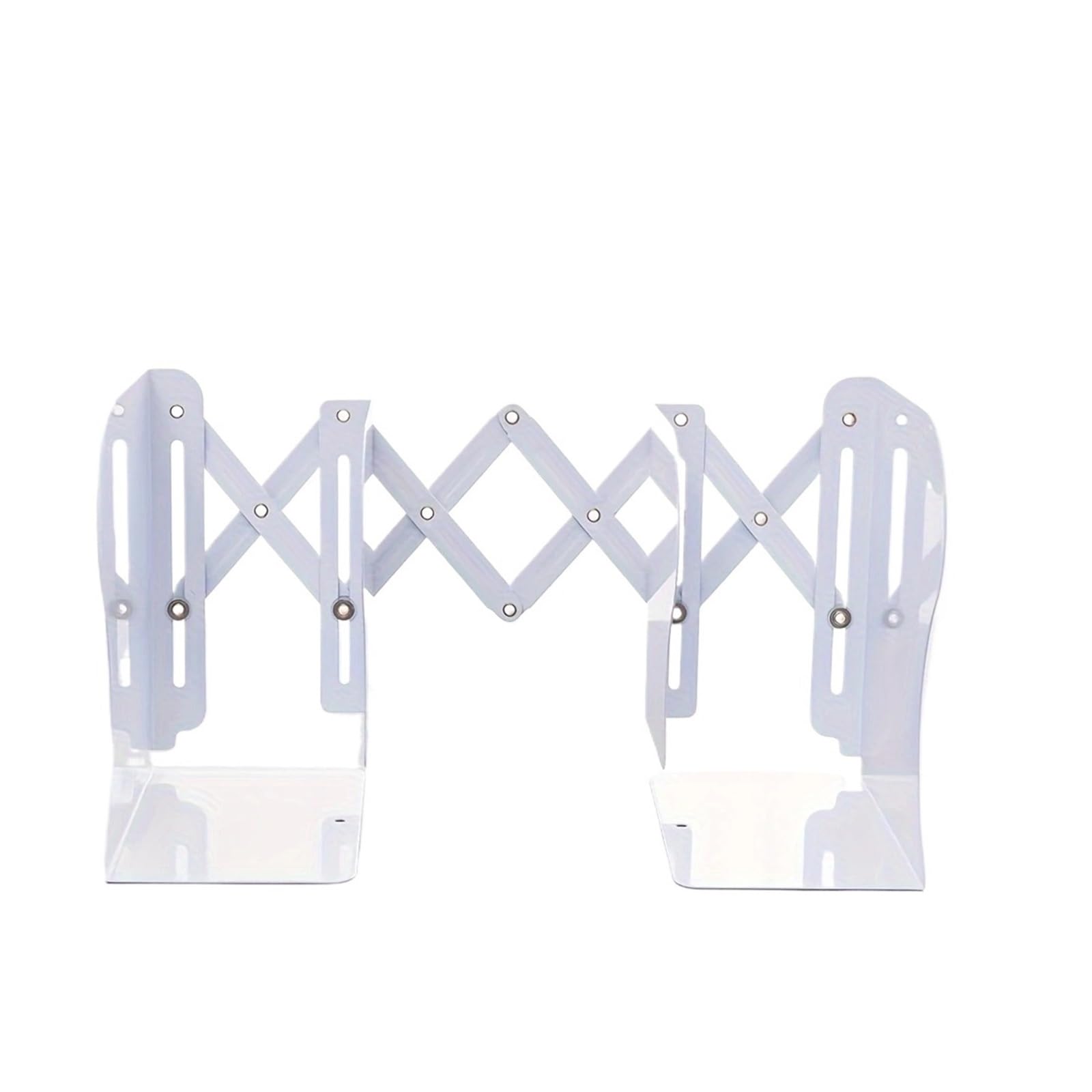 Bookends Adjustable Desktop Bookends Book Stand Bookend Iron Art Non Slip Rack Shelf Holder Stationery Office Accessories(White)