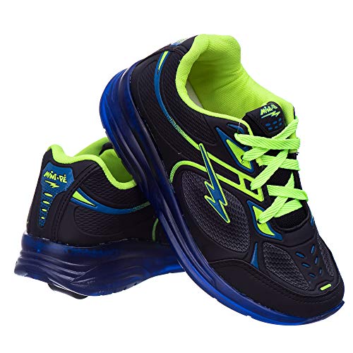 Tênis Infantil Masculino De Rodinha Luzes de Led - MP1361 - As108 Cor:Preto-Royal;Tamanho:36
