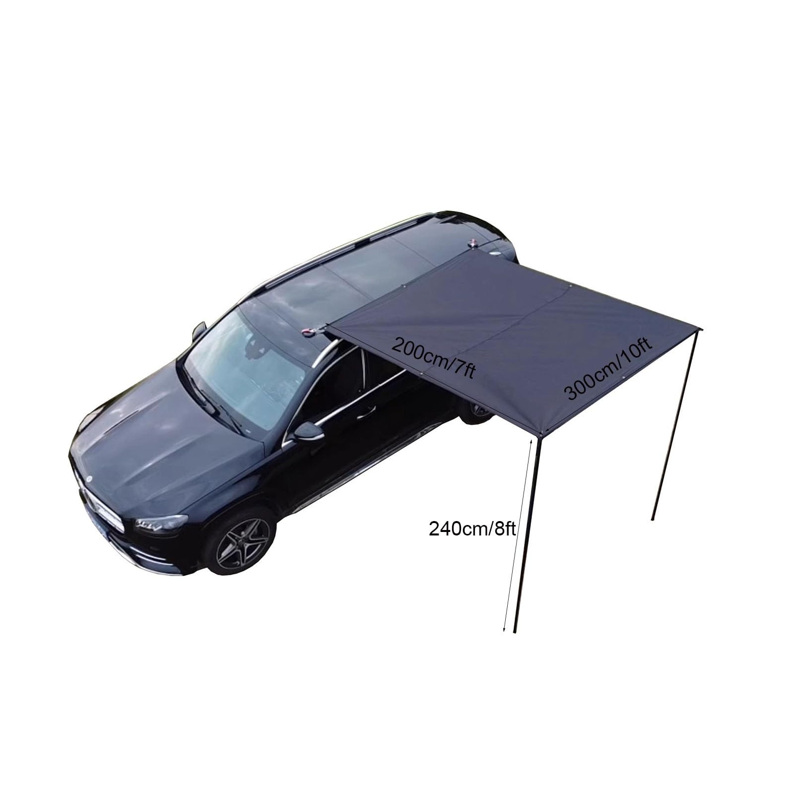 Toldo para Coche, Carpa Impermeable para Acampar en Tierra, toldo de Protección Solar portátil para Coche, para SUV, Camión, Furgoneta, Equipo para Acampar(White)