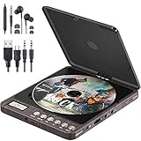 Persönlicher Wiederaufladbarer MP3-CD- Spieler Tragbarer CD Player mit doppelter 3,5-mm-Kopfhörerbuchse Disc Walkman mit stoßfestem Schutz für Auto und Reisen–Kinder und Erwachsene cd Player Schwarz