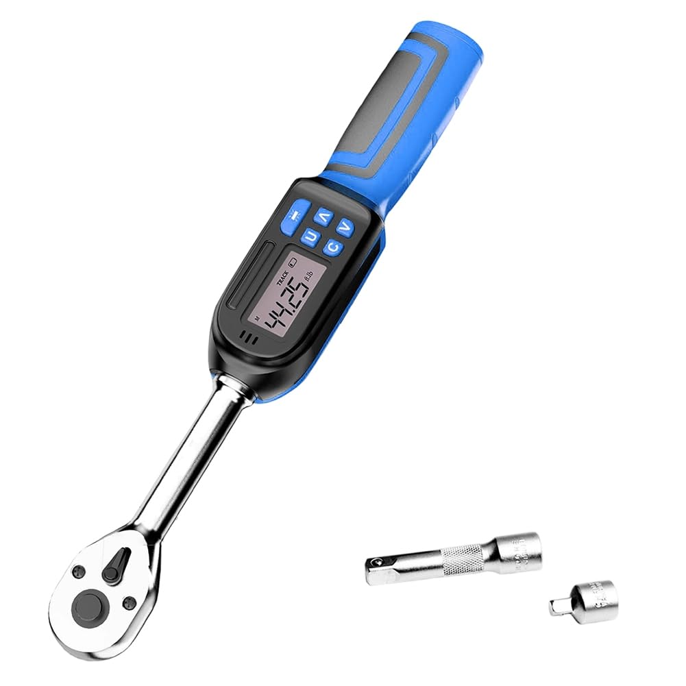Aundhegrtt Black Digital Torque Wrench 3/8 2.2-44.3 Ft-Lbs 3-60N. M Featuring Buzzer And Led Flash Notification