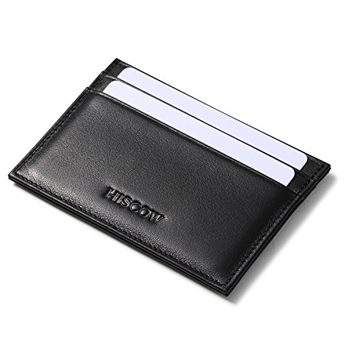 Leather Slim Card Holder, Tiny Small Credit Card Wallet Id Case For Men & Women (Black) #TOP19