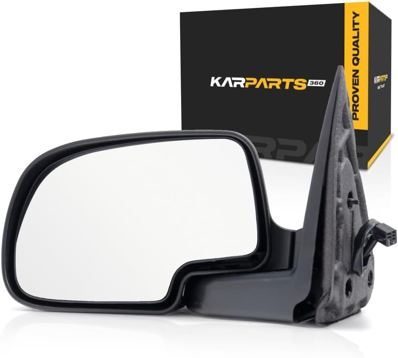 KarParts360 for Chevy Silverado 1500 1999 2000 2001 2002 Mirror Driver Side Power View Non-Heated w/Chrome Textured Cover Folding GM1320174 15172247