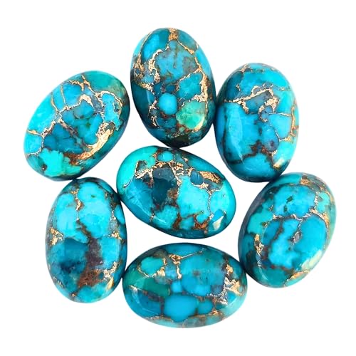 Blue Copper Turquoise Cabochon Lot – 5 Pieces