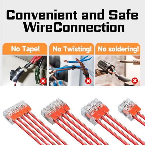 VesperaMirage 80 Stück Kabelverbinder Set – Hebel-Kabelklemmen Elektro 2/3/4/5 Polig, Verbindungsklemmen bis 4 mm², Lüsterklemmen für feste & flexible Kabel, 2–5 Leiter