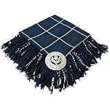 Größe: 110 x 110 cm Tartanista - Herren Fly Plaids für Kilt - mit Brosche - Douglas