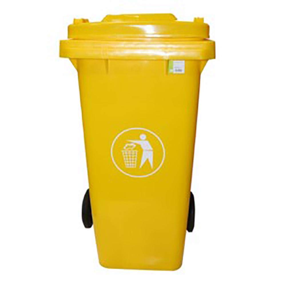 NATUUR CONTENEDOR Basura con Ruedas Tapa 120 LT PLASTICO Amarillo NT125869