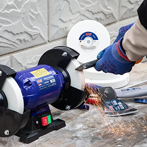 Sali Grinding Wheel 6 Inch Bench Grinding Wheels For Surface Grinding White Corundum Bench And Pedestal Grinding Wheel Fit For Steel Applications 6 In X3/4 In X 1 In #TOP2