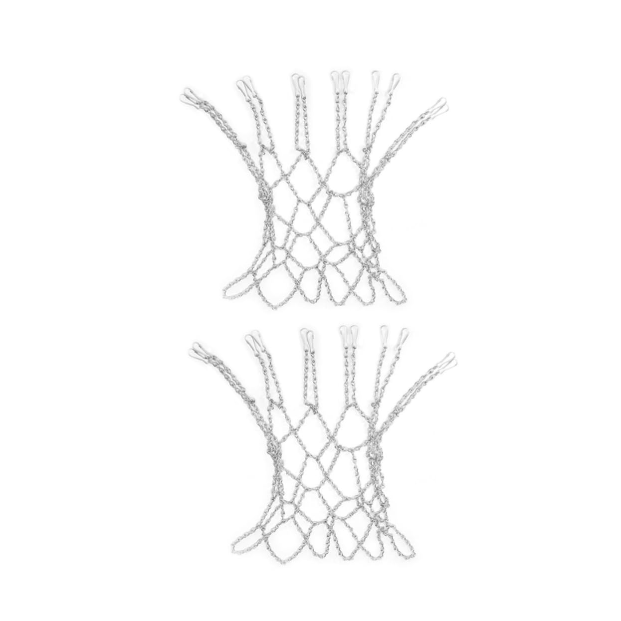 GANAZONO 2pcs Heavy Duty Chain Basketball Net Iron Replacement Net for Courts Easy Attachment to Standard Hoops for All Weather Conditions