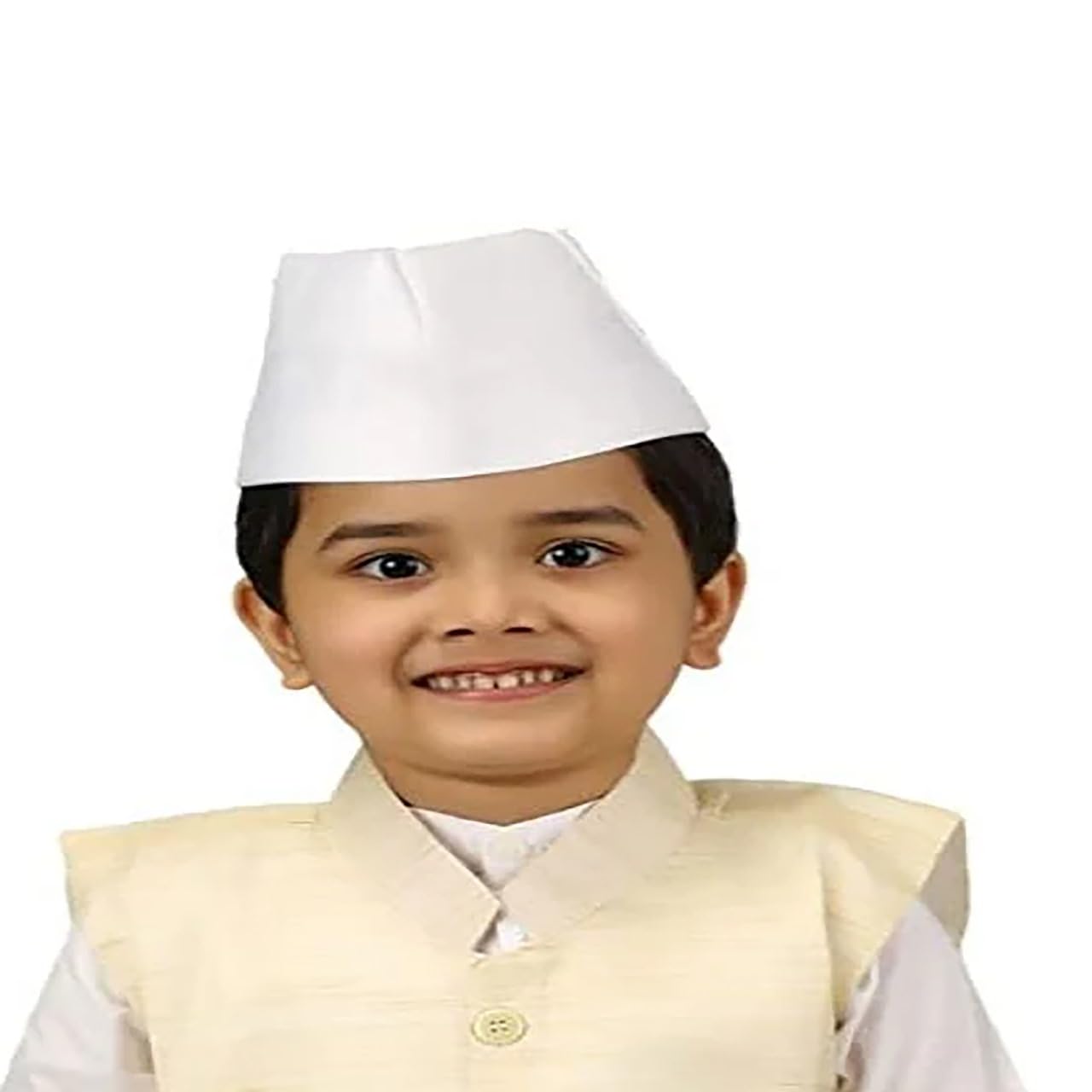 DeeNA UNIFORMS Nehru Cap For Kids | White Nehruji Cap For Boys & Girls | Perfect For Fancy Dress Competition, Independence Day & Republic Day, Free Size (B08MPPTVBG) Amazon Price History, Amazon Price Tracker