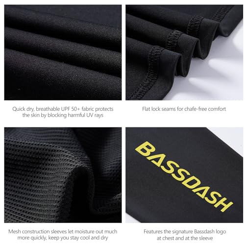 BASSDASH Men’s UPF 50+ Drawstring Fishing Hoodie Shirts UV Sun Protection Long Sleeve Outdoor Hiking Hooded T-Shirts FS33M4