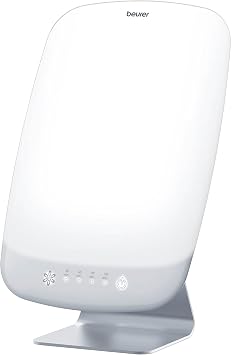 Beurer TL95 Light Therapy Lamp with 10,000 Lux, Extra Bright Lamp with Sunshine Like LED and 6 Dimmer Levels, Memory Function and Timer