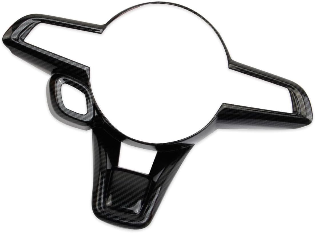 Korlot Carbon Fiber Style Interior Steering Wheel Cover Trim for Dodge Hornet