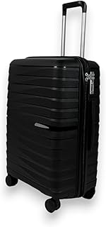 Valise Cabine 57 cm – Coque Rigide Polypropylène, 4 Roues 360°, Serrure à Code, Bagage Soute Résistant, Compartiment de Rangement