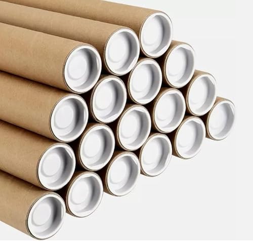 Sunrise Packaging 25 x A3 Heavy Duty Postal Tubes for Secure Shipping – [Size 330mm x 50mm] – Protect Art, Posters, and Documents- Sturdy Reusable Tubes with End Caps