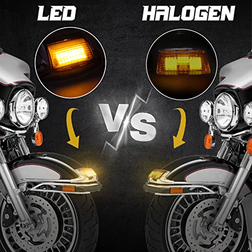 Quasco Front Rear Fender Lights, Led Fender Tip Brake Tail Light Compatible With Harley Electra Glide Road King Softail Heritage Touring - Smoked Lens #TOP3