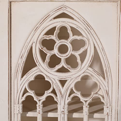 Maison Arts Accent Cabinet With 2 Doors, Decorative Storage Cabinet With Hollow Church Window Farmhouse Distressed Display Cabinet Kitchen Sideboard Buffet Cabinet For Entryway Living Room Bedroom #TOP4