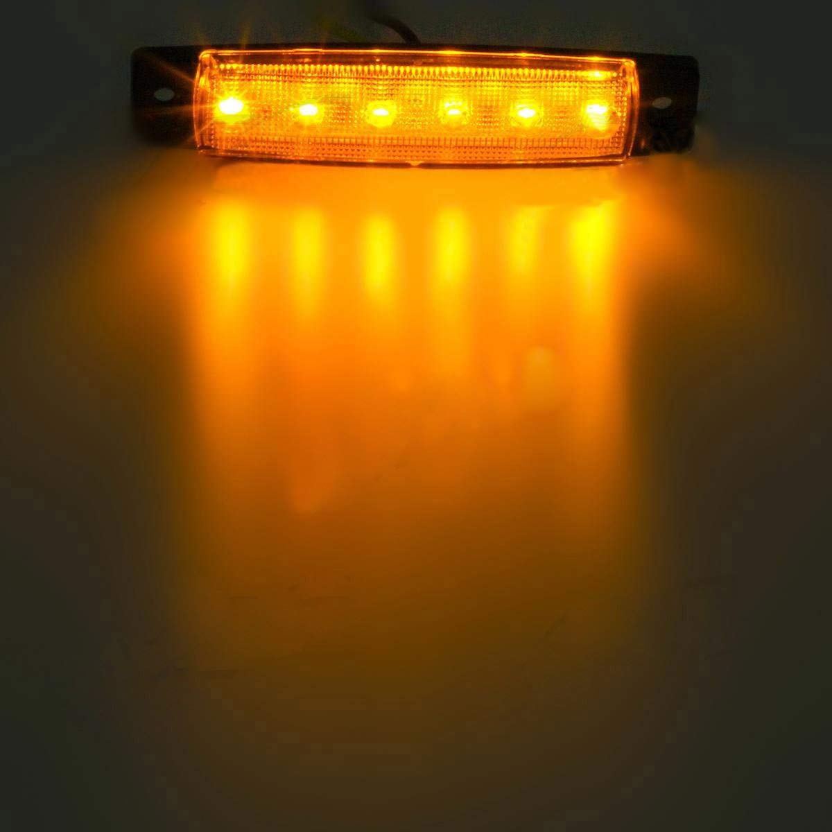 Luci laterali a LED 6 LED 2835 SMD Liquidazione Lampade per Camion Rimorchio Campervan Pickup Trattore Camion SUV Barca 12V DC Antiurto (20 pezzi ambra)