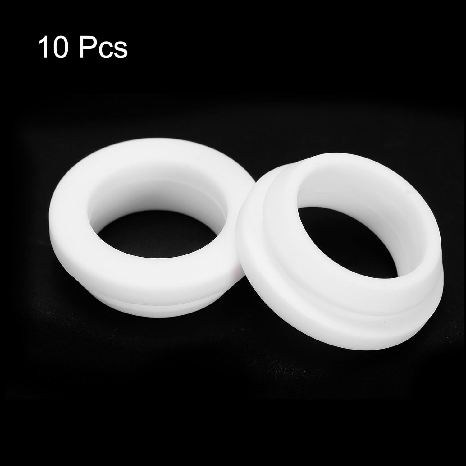 MECCANIXITY 10Pcs Snap Silicone Rubber Grommet Plug Mount Dia 25mm ID 20mm Narrow Groove Width 2.5mm Seal Anti-Scratch Sleeves for Electrical Box Cable Pipes White