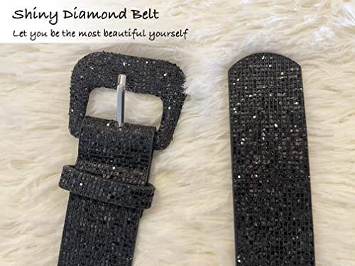 COTIM COYIN Broad Girls Sequin Sparkly Leather Belt4