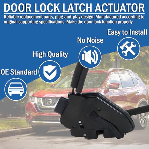 Image of Rear Passenger Right Side Door Lock Actuator 82500-4BA0A Compatible with Nissan Rogue Sport Utility 2014 2015 2016 2017 2018 2019, Door Latch Replaces 82500-4BA0B