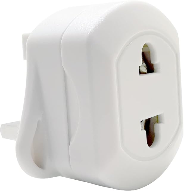 2 To 3 Pin Uk Adaptor Electric Plug Compact Design & Lightweight,For Shaving Machine & Electric Toothbrush,White