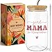 XYASMINELNK Girl Mama Gift for Mom - girl mama glass cup for mom, Promoted to mother, Christmas, Brithday & Baby Announcement Best Gifts for Women, New Mother, Friend, Coworkers-5