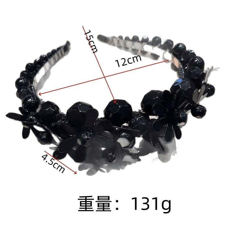 Black And White Crystal Diamond Hairband Minimalist Versatile Temperament Headwear Super Immortal Go Out