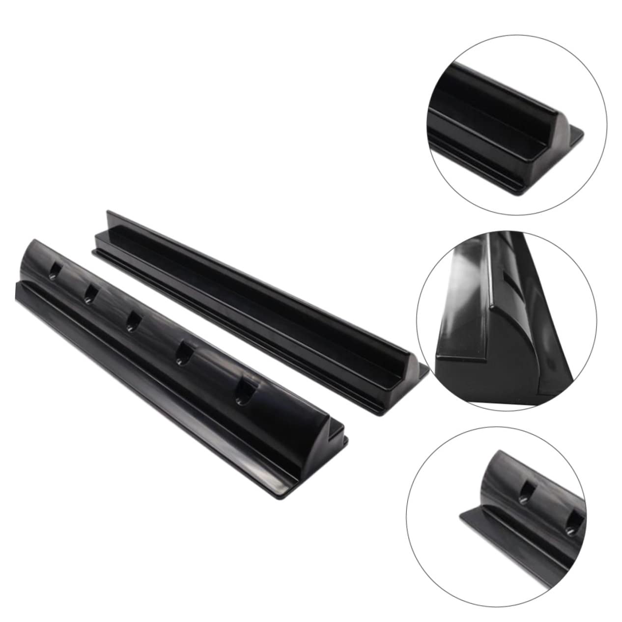 INOOMP Kit Fissaggio Pannelli Fotovoltaici 2 Pezzi Staffe Supporto Abs Nero per Tetto Camper Resistenza UV e Facile Installazione