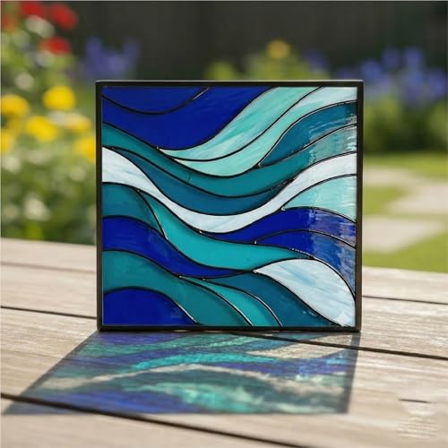Image of The Crafthives Abstract Glass Painting Kit | DIY Stained Glass Style Art Set with Acrylic Templates, Colours, Brushes & Outliner | Creative Glass Painting Craft Kit for Kids Beginners Adults