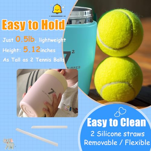 SEVEN SQUARED 72 12oz Kids Tumbler Spill Resistant with Lid and Silicone Straw, Insulated Kids Cups Stainless Steel Water Bottle, Dishwasher Safe BPA-FREE — view 5