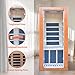 Home Sauna Far Infrared Mini Low-EMF Single Indoor Wooden Canadian Hemlock Sauna,1200W Dry Saunas for Home, with Bluetooth Player,Digital Controller,Oxygen Bar,Tempered Glass（ 27.16x32.28x59 Inch）