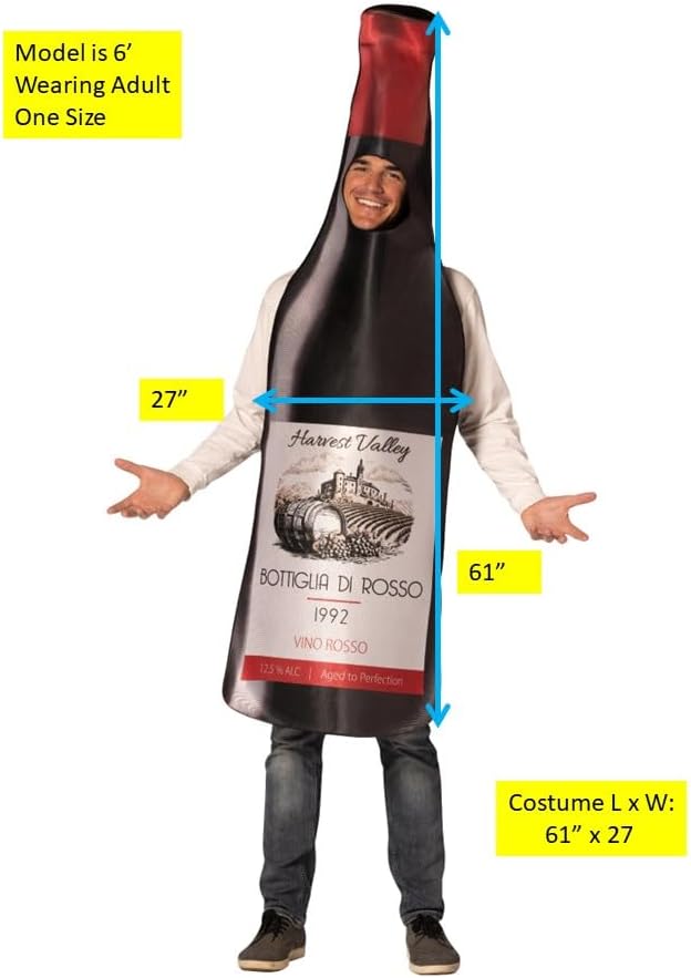 Rasta Imposta Halloween Costumes, Get Real Bottle of Red Wine Costume, Women and Men, Adult One Size - Image 7