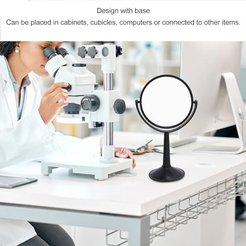 Image of 4 Inch Round Concave Mirror, Clear Adjustable Reflection Lens for Physics Class Labs Glass Black ABS Frame 1 Pack