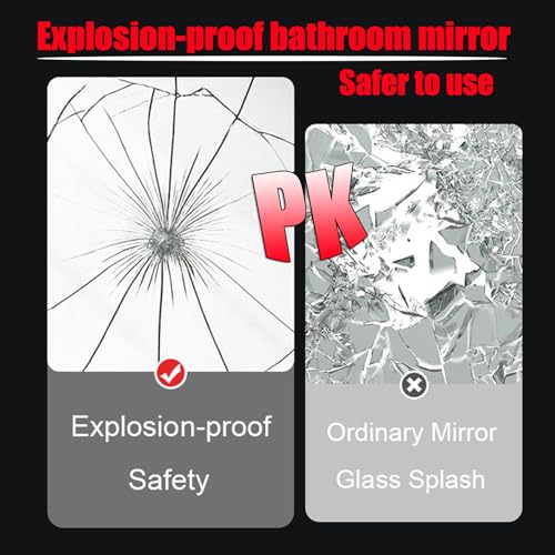 Miroir de salle de bain LED ovale 50x80cm noir à intensité variable - 7