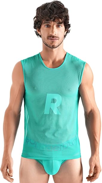 Rounderbum Mens Underwear | Transparent Tank Top | Slim Fit | Mens Clothes | Premium Quality | Comfortable and Lightweight