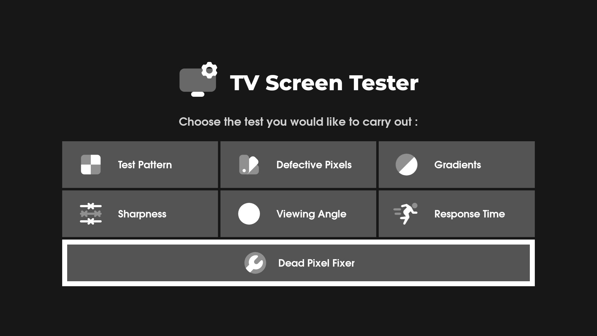 Screen Check R TV Screen Tester: Dead Pixel Fixer, Defective Pixels & Response Time ...