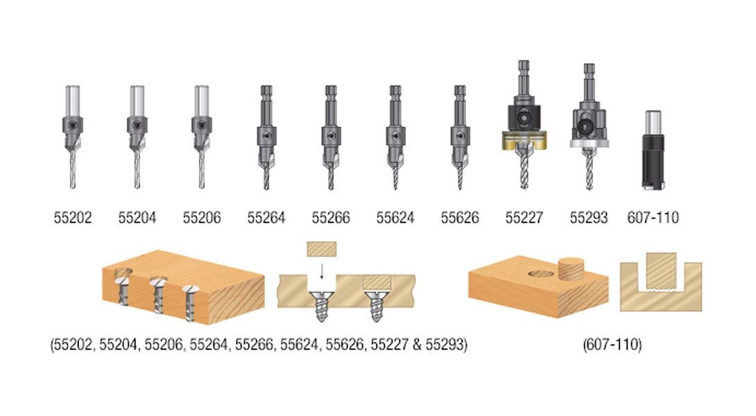 Amana Tool Carbide Tipped Countersink Drill Bit with, Plug