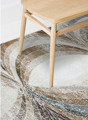 Image of Super Soft Art Collection Abstract Modern Classical Design Carpets Highest Density Silk Carpets for Home Living Room Bedroom /Hall (3x5 Feet (90x150 cm) Multi Vintage B)