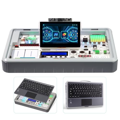 ELECROW CrowPi 3 AI Learning & Development Station with Raspberry Pi 5 16GB, 4.3' Touch Screen, Programming and Sensor Kit for AI & IoT Learning, for Educators, Creators and Developers (Advanced Kit)