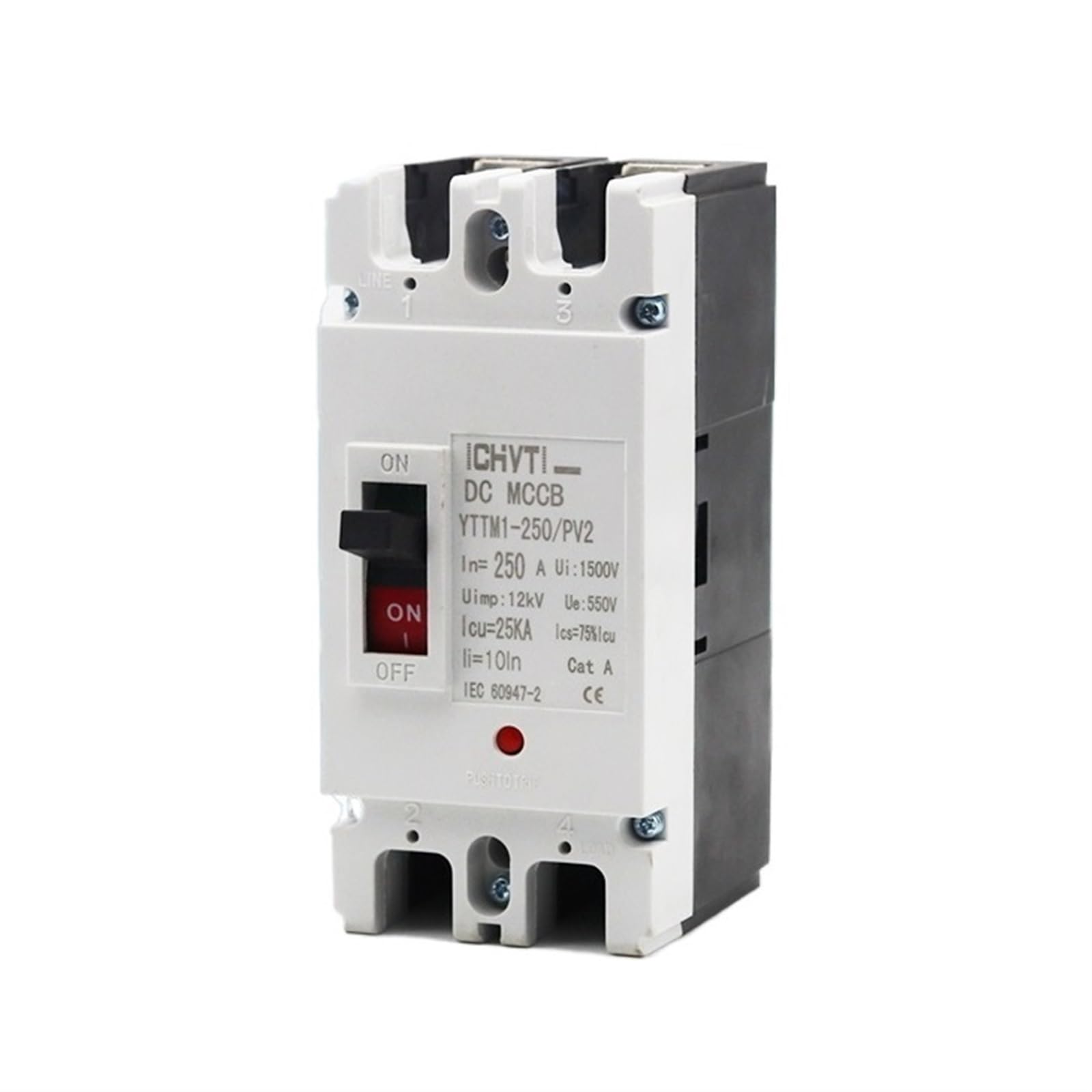 MCCB 200A 550VDC interrupteur principal de batterie solaire photovoltaïque YTTMI-250/PV2 2P