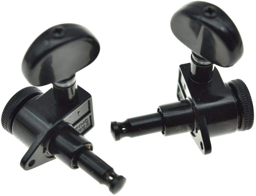 Wilkinson Locking Tuners 3x3 Full Size Locking Guitar Tuners Tuning Keys Pegs Guitar Machine Heads for Les Paul or Acoustic Guitars Black