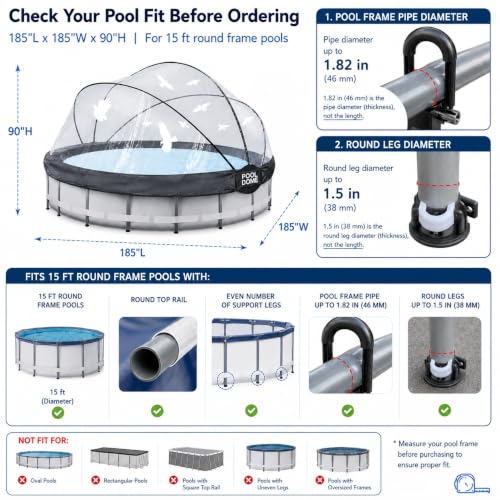 Cubierta cúpula para piscina redonda 15 ft miniatura 2