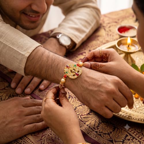 Image of SPRAWA Rakhi For Brother | Designer Bro Rakhi Raksha Bandhan Gift Band Bracelet for bhai bhaiya